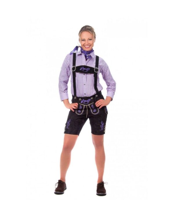 Women’s Embroidered Sophie Black Lederhosen