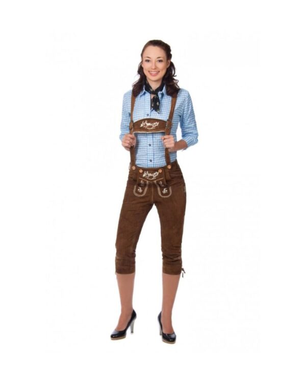 Ladies Brown Kniebund Lederhosen