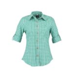 Alpine Green Checkered Trachten Shirt for Women