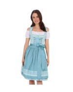Soft Teal Midi Dirndl – Ribbon Lace Oktoberfest Dress
