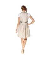 Champagne Beige Lace Overlay Mini Dirndl Dress - Image 2