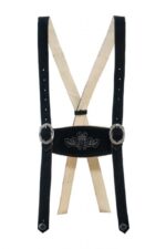 Black Charcoal Lederhosen Suspenders