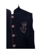 Black Wool Embroidered German Waistcoat - Image 3