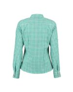 Alpine Green and White Checkered Trachten Shirt for Women - Image 3