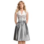 Amelie – Silver Frost Floral Midi Dirndl for Women