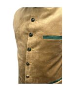 Golden Brown Leather Bavarian Waistcoat - Image 2