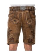 Salzburg Hazelnut-Brown Embroidered Lederhosen - Image 2