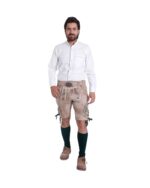 Buchenwald Mist Lederhosen – Light Beige Bavarian Suede Shorts - Image 3