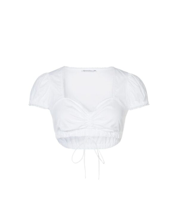 Short Sleeve Cotton Dirndl Blouse- Blouse Selma