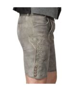 Augsburg Fog – Light Grey Traditional Lederhosen with Floral Embroidery - Image 3