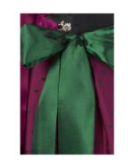 Lavender Purple Dirndl with Silver Apron & Lace Accents - Image 2
