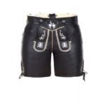 Women Deer Embroidery Black Lederhosen