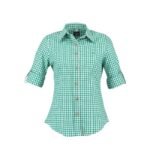 Alpine Green Checkered Trachten Shirt for Women