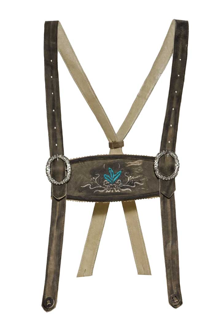 Anthracite-Bavarian-Lederhosen-Suspenders-1.jpg Ralf – Anthracite Brown Bavarian Leather Suspenders - Image 1