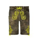 Dark Rustic Brown Embroidered Lederhosen