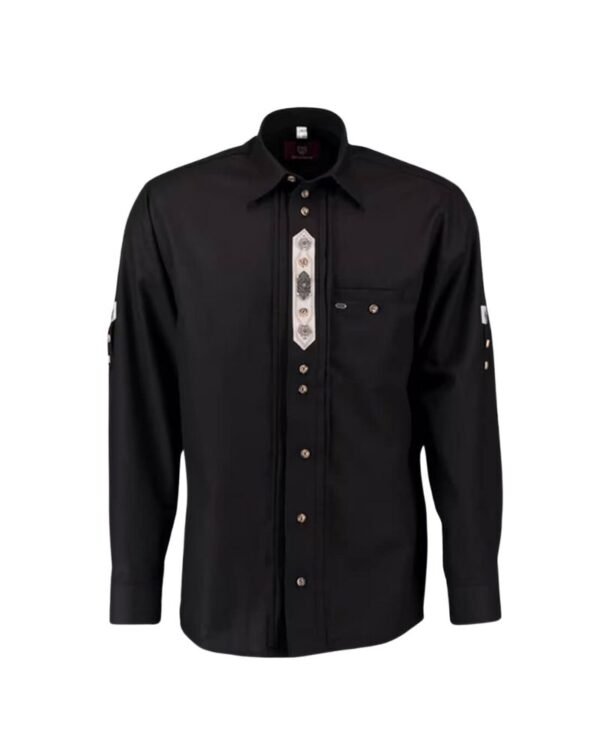 Black Men’s Lederhosen Shirt