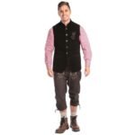 Black Wool Embroidered German Waistcoat