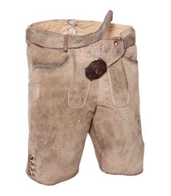 Erich Tan Embroidered Lederhosen – Traditional Bavarian Style