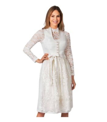 Moonlight Ivory Dirndl with Transparent Apron