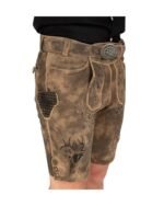 Matthias – Traditional Stag Embroidered Kurze Lederhosen - Image 3