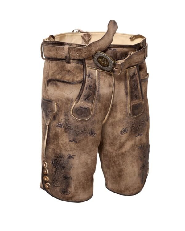 Vintage Alpine Lederhosen Brown Suede