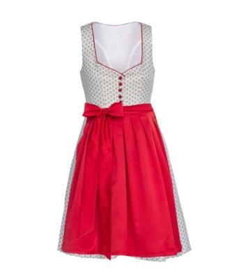 Ruby Red & Ivory Mini Dirndl Dress
