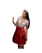 Rosalinde – Ruby Red & Ivory Patterned Dirndl - Image 5