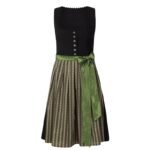 Lena Black Midi Dirndl with Green Apron – Vintage Gastro Style