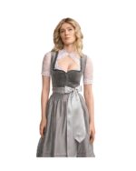 Amara – Slate Grey & Silver Dirndl - Image 5