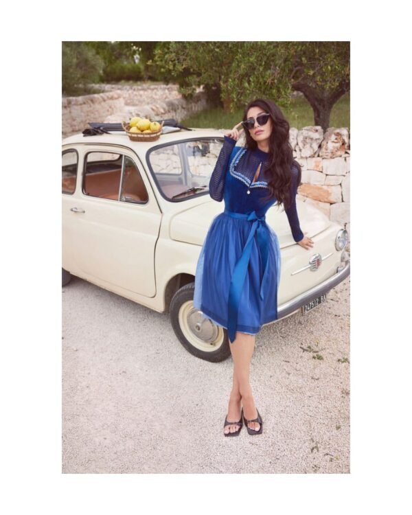 Thomalla – Deep Sapphire Velvet & Ice Silver Dirndl