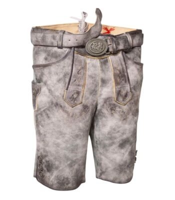 Florian – Frosted Gray Traditional Short Lederhosen