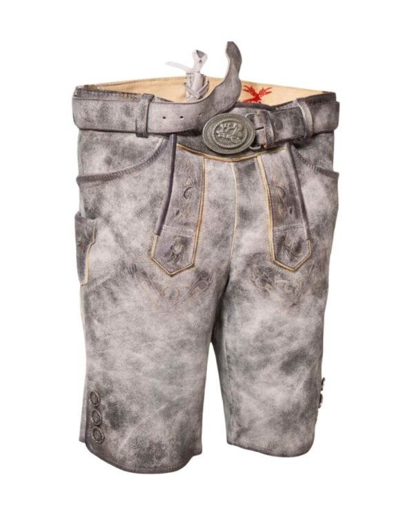 Florian – Frosted Gray Traditional Short Lederhosen
