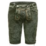 Benedikt Washed Green Denim Lederhosen