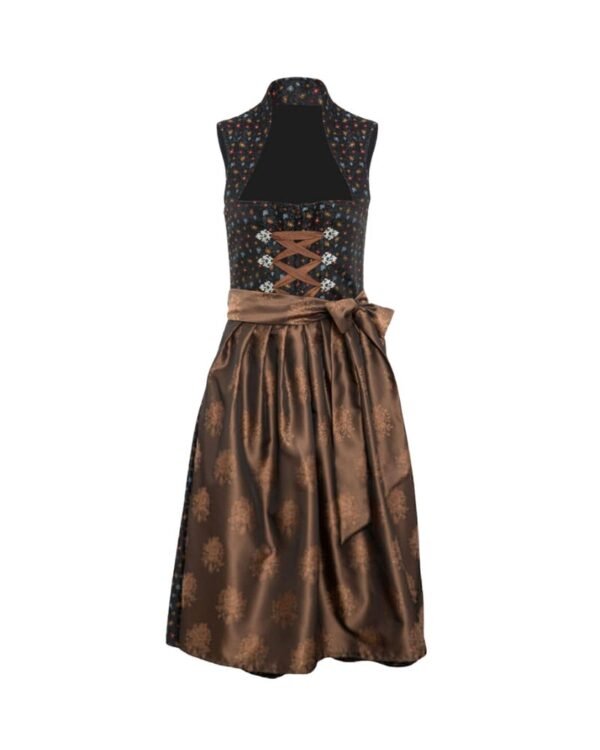 Helena Floral Dirndl in Black & Bronze