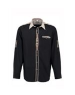 Bamberg Black Oktoberfest Shirt with Beige Collar & Embroidery