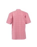 Alpine Crimson Gingham Short-Sleeve Trachten Shirt - Image 3