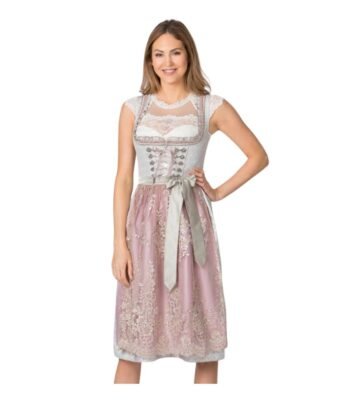 Jessica – Dusty Pink & Pearl Beige Lace Dirndl
