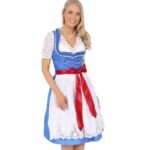 Amara Royal Blue Dirndl with White Apron