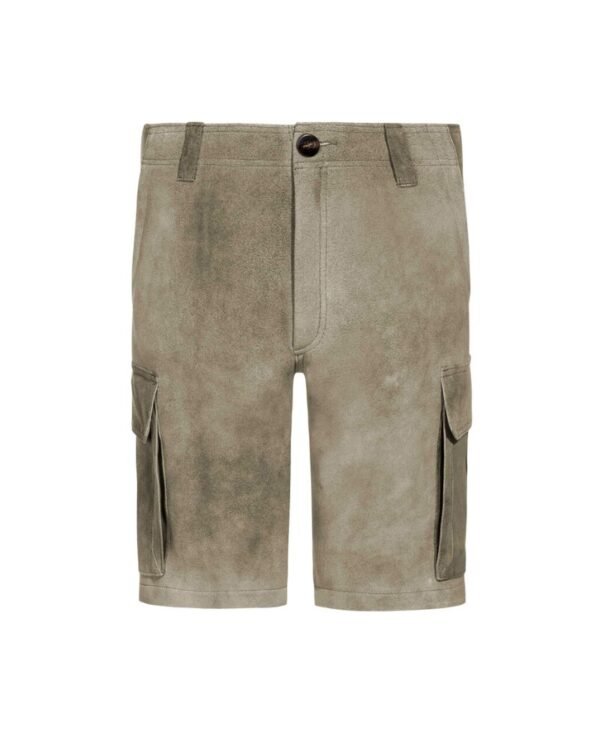 Cargo Lederhosen in Olive Brown Suede