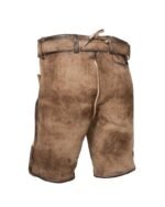 Tegernsee Ember Oak – Suede Lederhosen with Deep Brown Phoenix Embroidery - Image 4