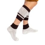 Berchtesgaden – Cream & Walnut Bavarian Loferl Socks