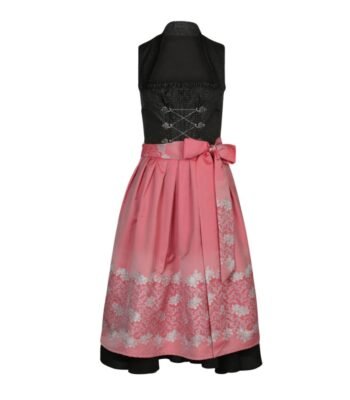 Luisa Black Dirndl with Rose Pink Apron