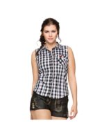 Black Gingham Sleeveless Oktoberfest Shirt - Image 3