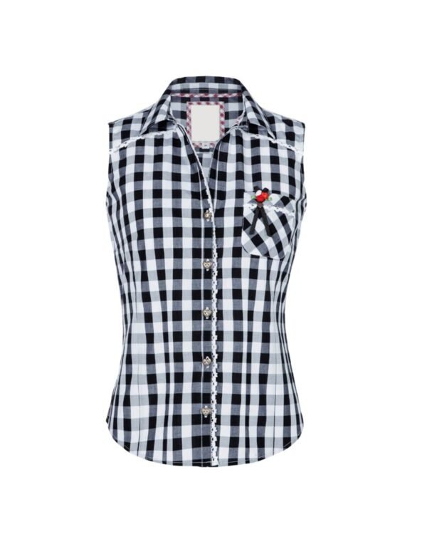 Black Gingham Sleeveless Oktoberfest Shirt