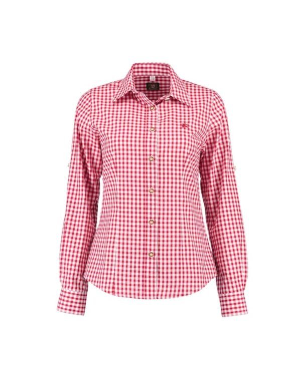 Monika – Red Gingham Oktoberfest Shirt for Women