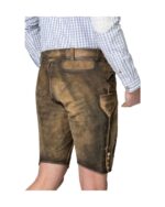 Schliersee Torfleder Lederhosen – Vintage Brown Embroidered Shorts - Image 5
