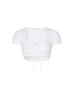Short Sleeve Cotton Dirndl Blouse- Blouse Selma