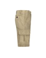 Sandstein Beige Cargo Lederhosen – Light Suede Utility Shorts - Image 2