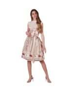 Füssen – Cream Petal Dirndl with Mocha Sheen Apron & Meadow Lace Bodice - Image 5