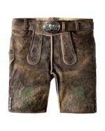 Vintage Walnut Brown lederhosen with Forest Green Embroidery (3)
